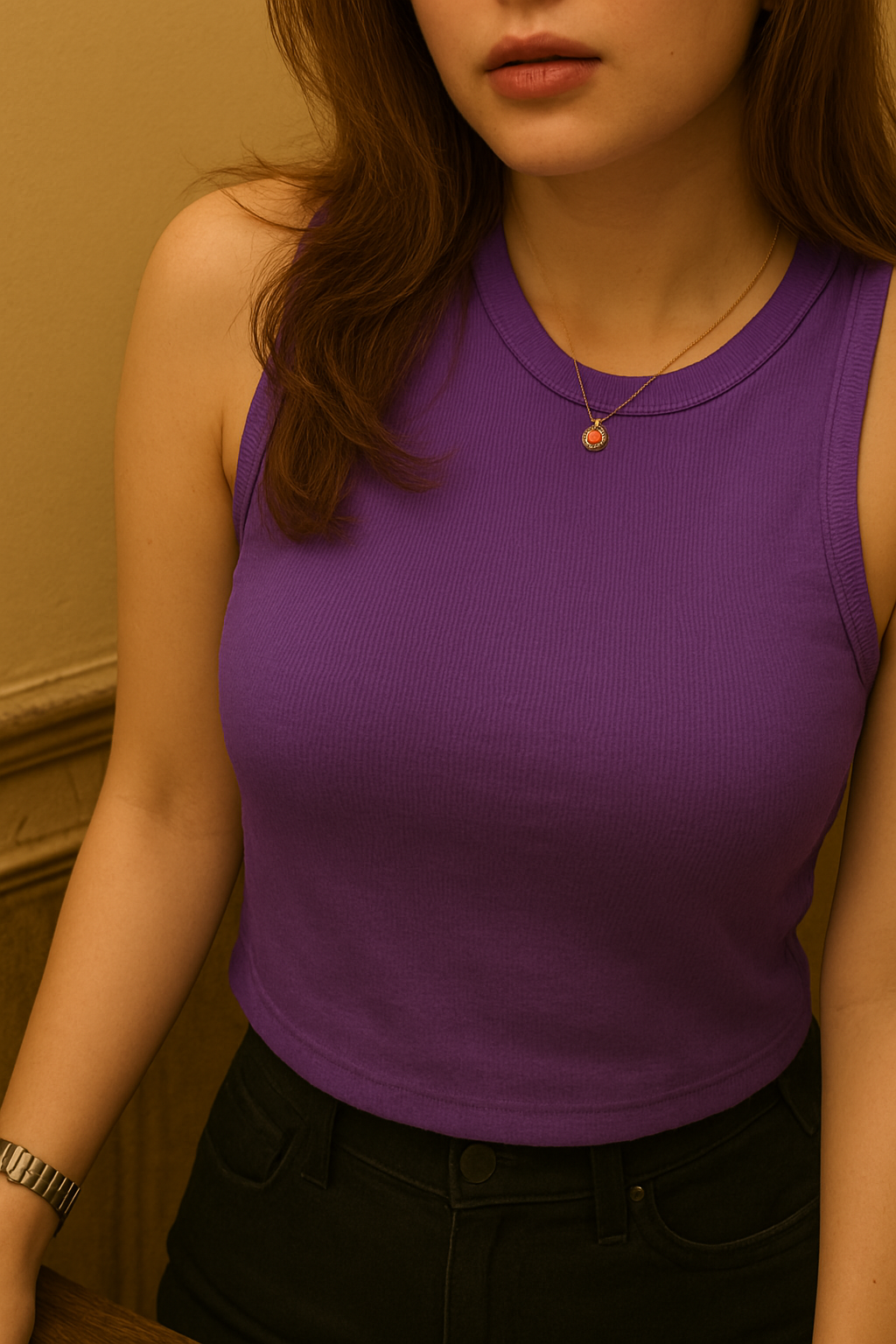 Teens16 LuxeFlow Sleeveless Tank in Purple