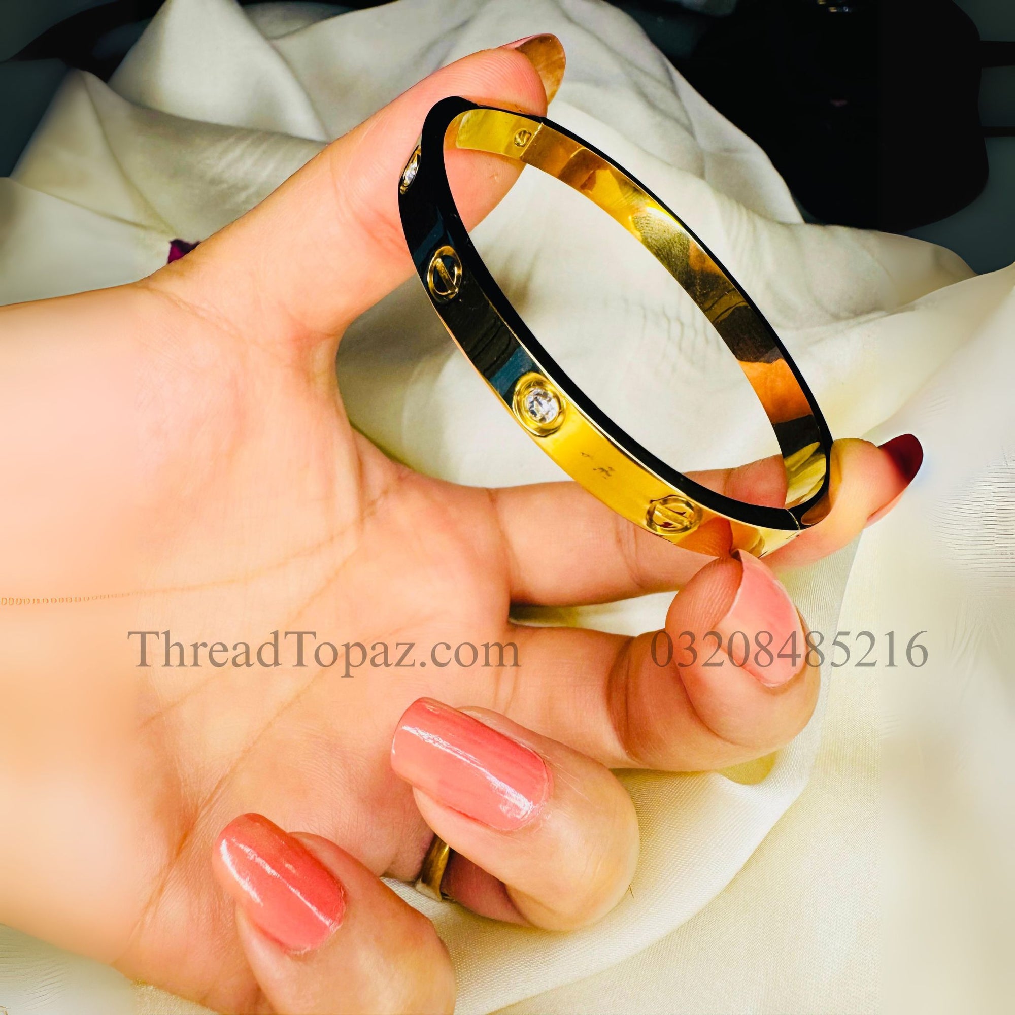 Golden Luxe Crystal Bangle ✨