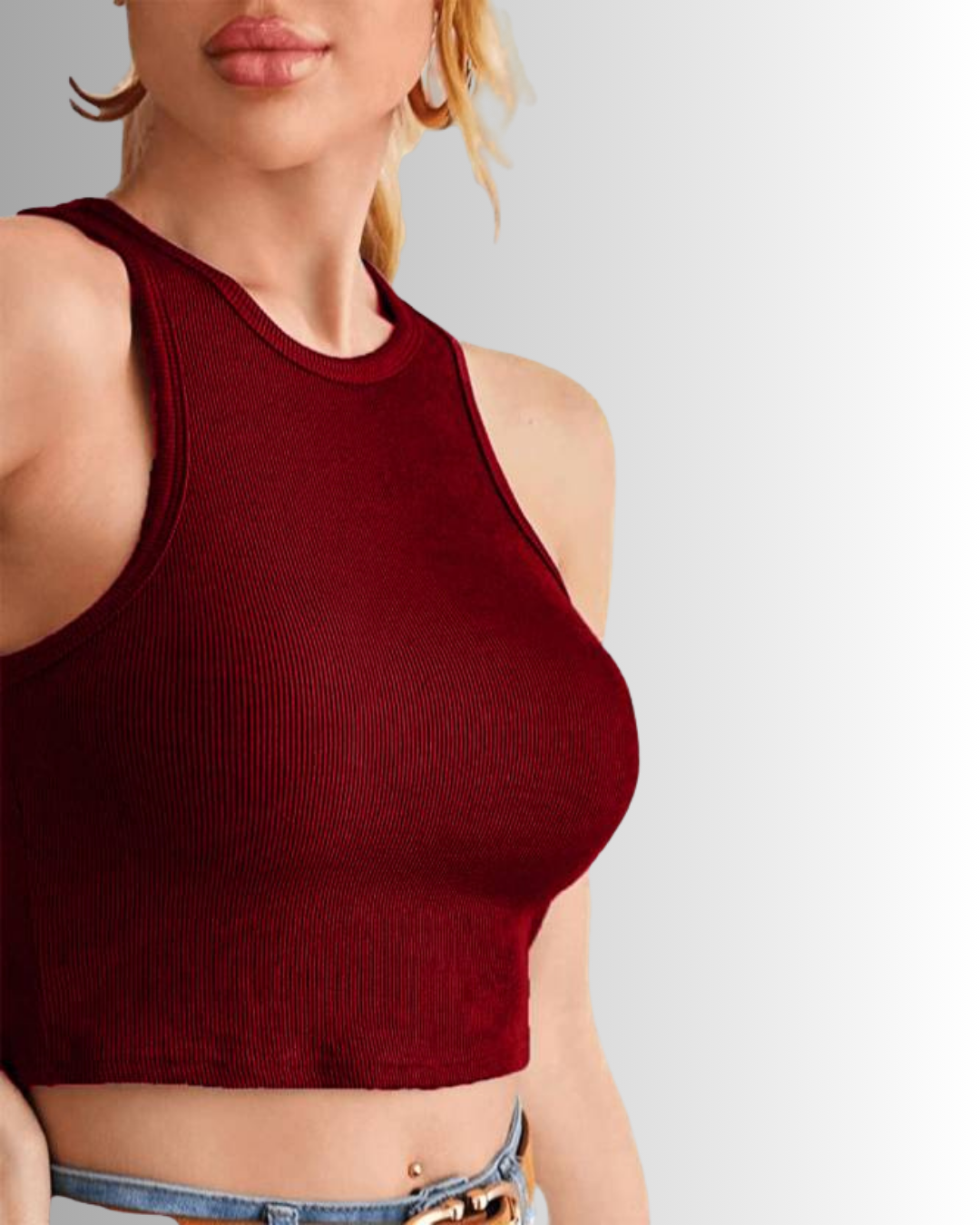 THREADTOPAZ LuxeFlow Sleeveless Tank Maroon