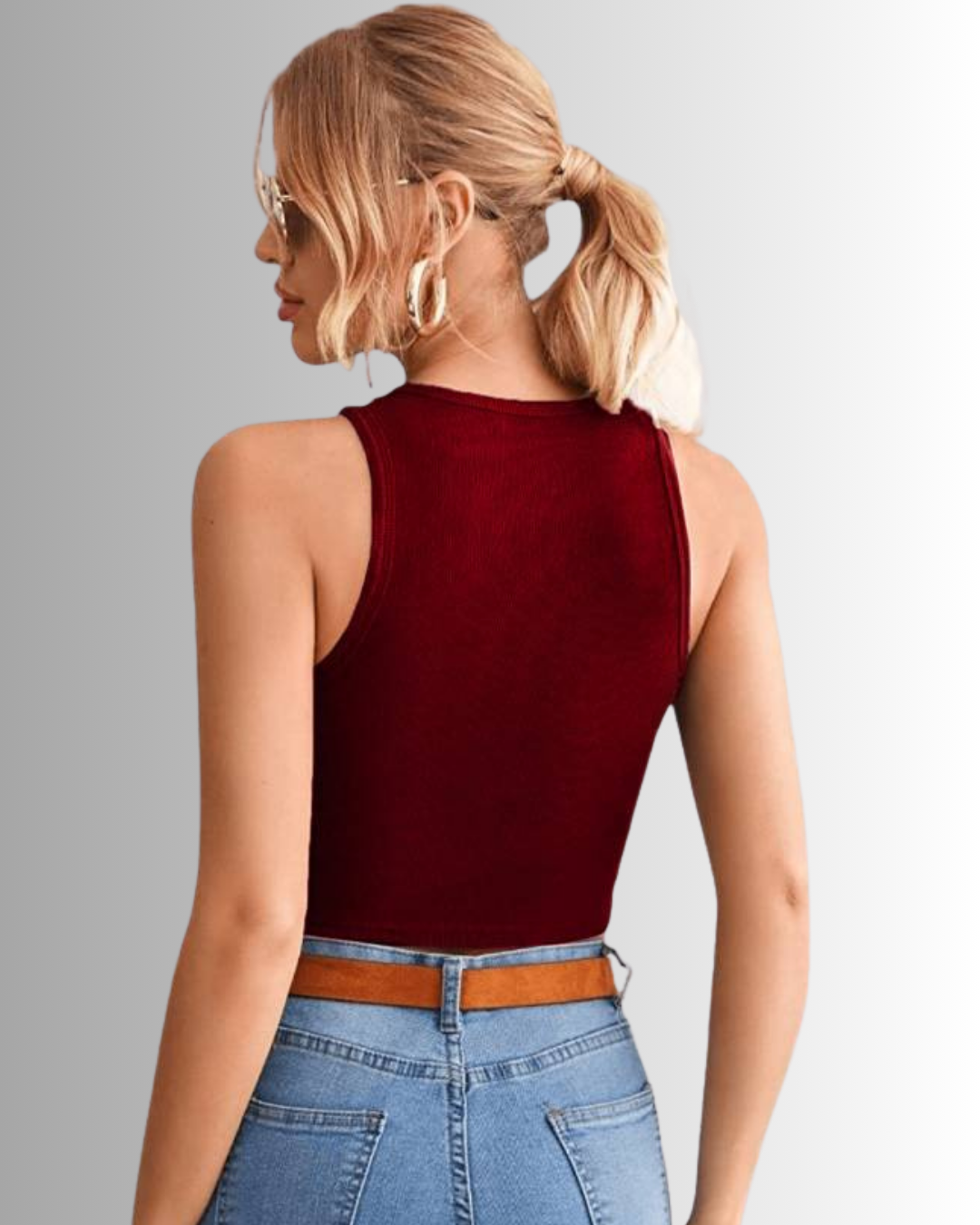 THREADTOPAZ LuxeFlow Sleeveless Tank Maroon